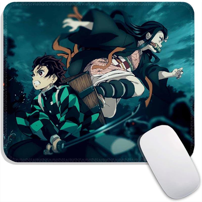 Small Mouse Pad Anime Demon Slayer Gamer Edge Stitched Standard Gaming Mousepad Travel Mouse Mat Non-Slip Office Mousemats
