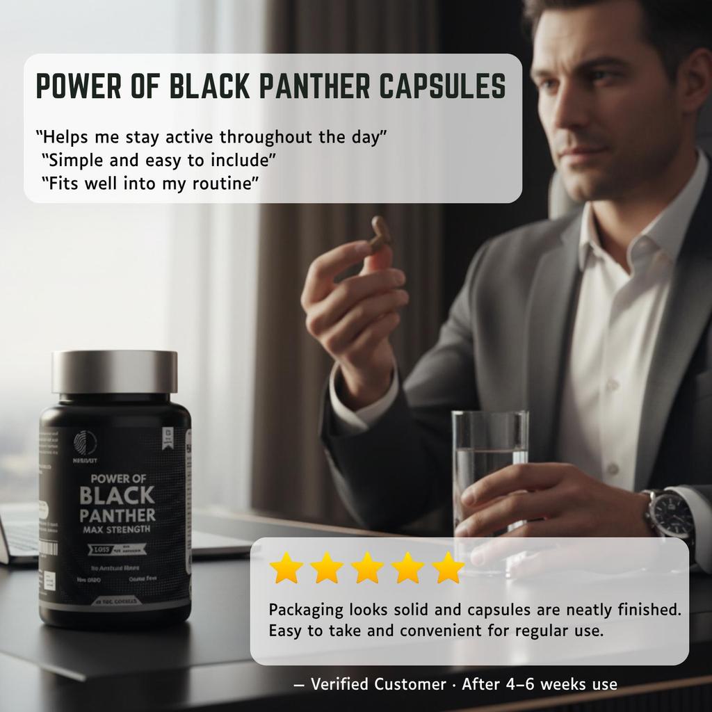 Power of Black Panther Herbal Blend Capsules | Botanical Formula | 60 Capsules
