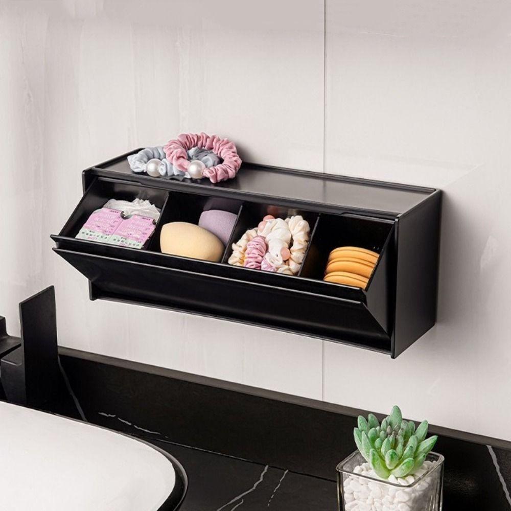 Plastic Magnetic Refrigerator Storage Box Wall Mounted Side Hanging Storage Rack Bathroom