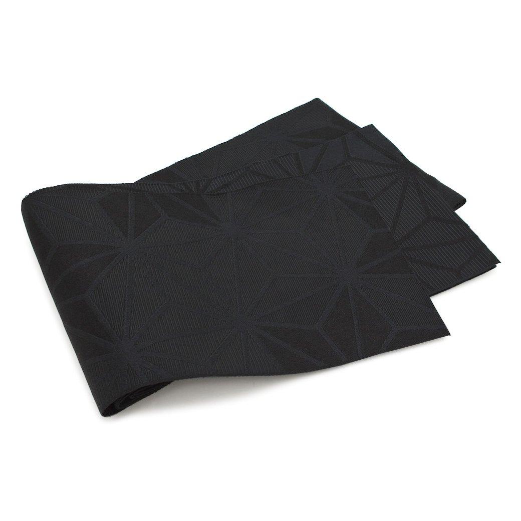 

hemp Jouer ete thin small made in Japan [SOUBIEN] Half-width obi, black, leaf, couleur, obi, half-width obi, pattern, pongee, yukata, kimono, чорний