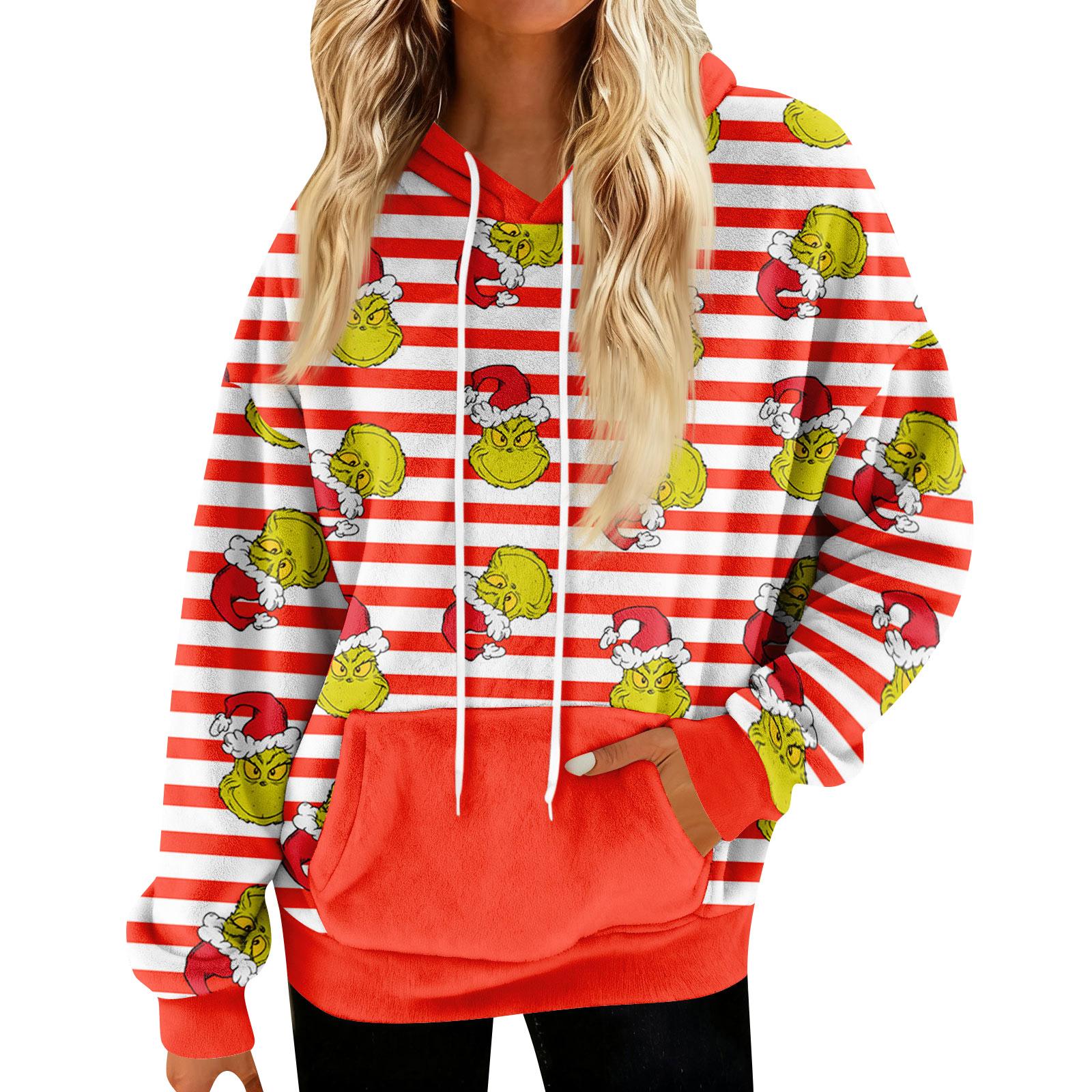 

Hoodies For Women Oversized Winter Plush Cute Sweatshirts Pullover Trendy Fall Winter Clothes L красный