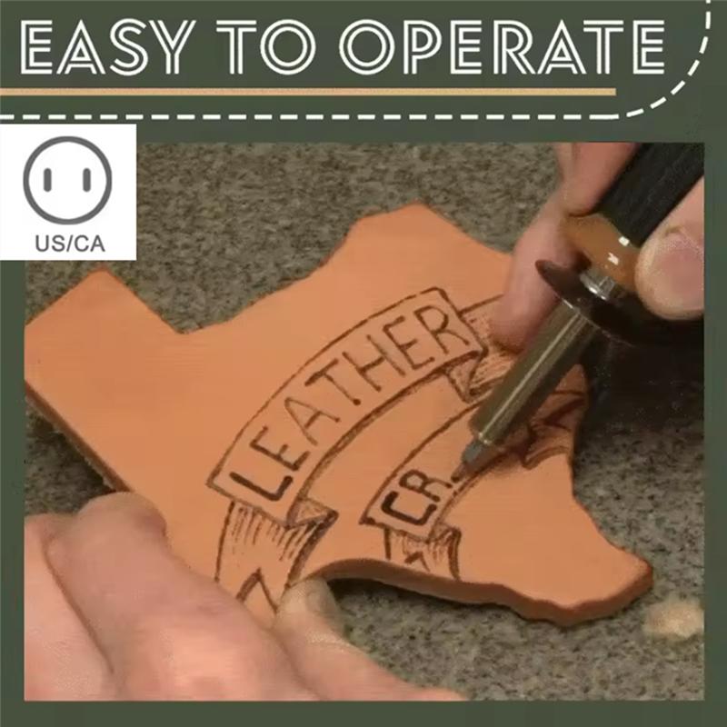 2025 Trend DIY Leather Pyrography Pen Set 7 PCS Wood Carving Pen With 5 Heads Stand Wood Craft Accessory For Graver Tool US Plug