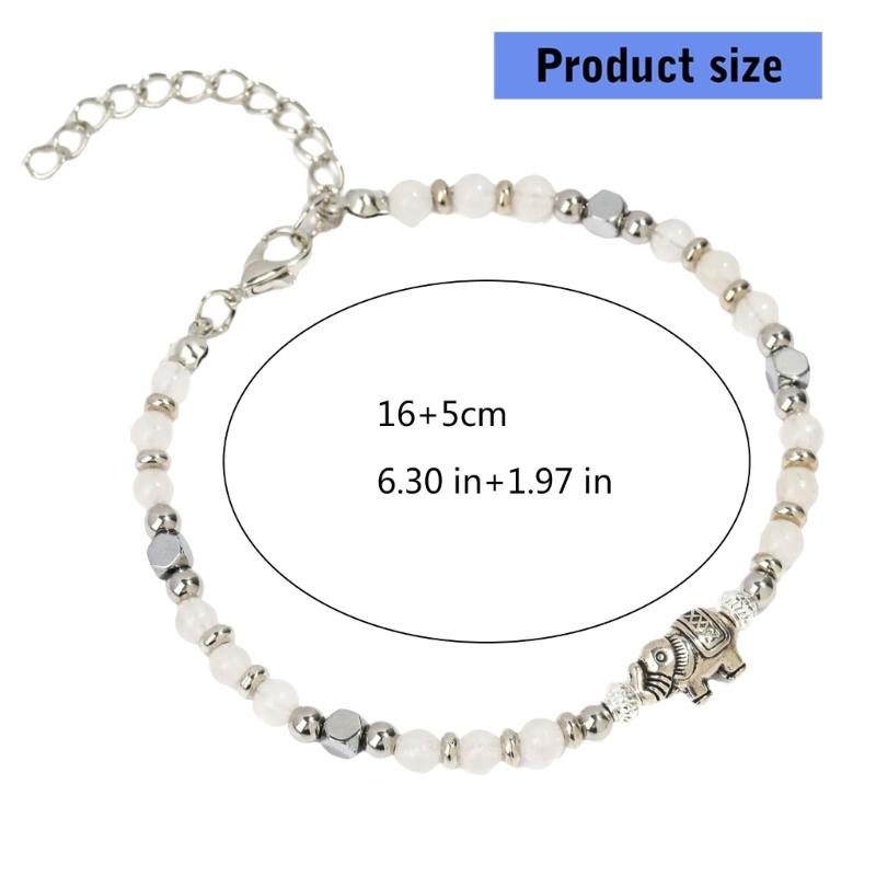 Verstellbares Perlenketten-Armband Elefantendesign Armband Handgemacht Mit 5cm Verlängerungskette Für Symbolik