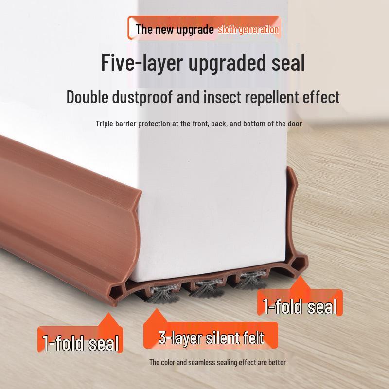 Thickened Door Bottom Seal: Soundproof, Waterproof, Insect-Resistant, High-Temperature & Wind-Resistant Strip for Gap Insulation.