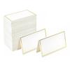 Pack of 50PCS Elegant Gold Bordered Blank Place Cards Name Cards for Weddings Banquets Dinners Parties and Festivals