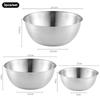 3Pcs Stainless Steel Salad Bowls Set Oven Safe Durable Kitchen Mixing Bowls With Measurement Marks For Baking And Mixing