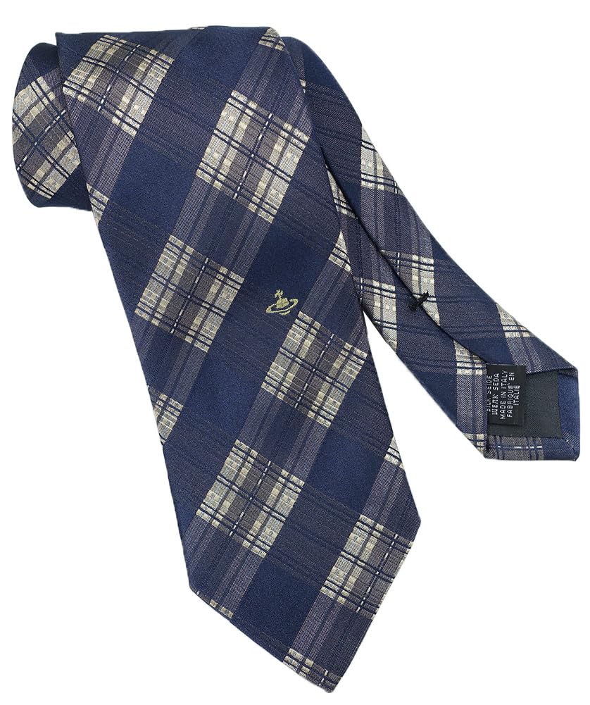 

Vivienne Westwood Tie VW12 (8.5cm Wide) Beige/Navy [Used]