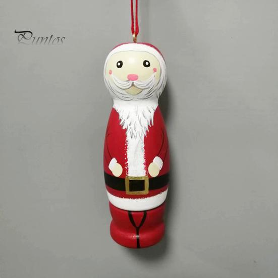 2Pcs/Set Christmas Santa Hanging Decoration Wood Crafts Reusable Holiday Decor Xmas Tree Grandpa Granny Ornament Pendant Party Supplies Gift