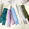 4.5x100cm Long Skinny Hair Scarf Women Imitation Silk Satin Headband Cute Neckerchief Solid Colors Ladies Bag Scarves