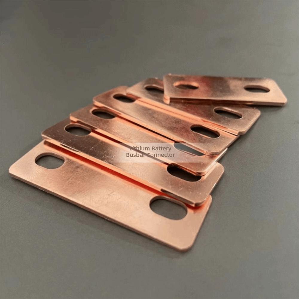M6 screw holes Bus Bars Connector Red Copper Red Copper Pickling Busbar LiFePO4 Cell