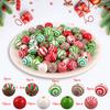 Random size quantity Christmas wooden beads Christmas wooden beads Christmas round beads Winter pine round beads natural wood