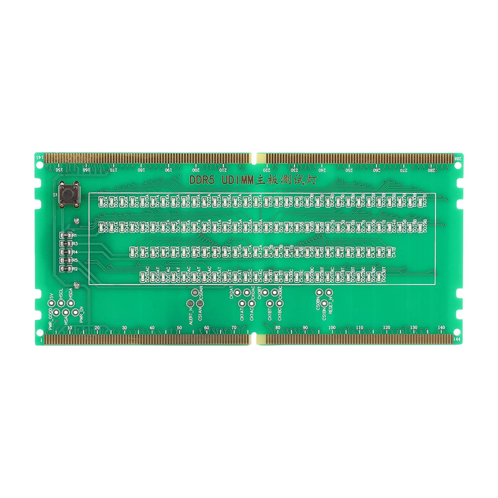 

DDR5 RAM Memory Slot Tester Card with LED Lights Portable for PC материнська плата Обслуговування RAM Memory Memory зелений