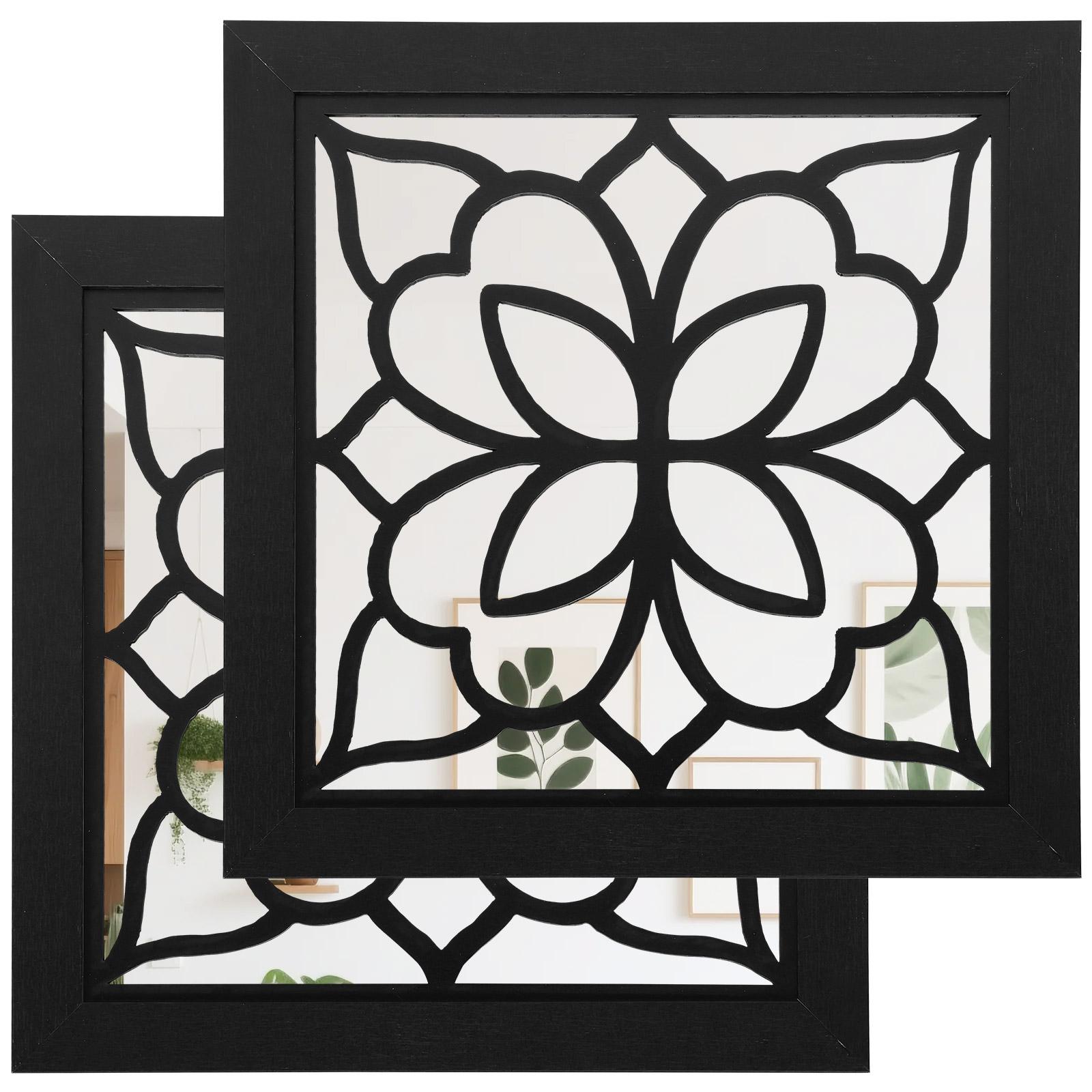 2 Pcs Boho Wall Mirror Decor