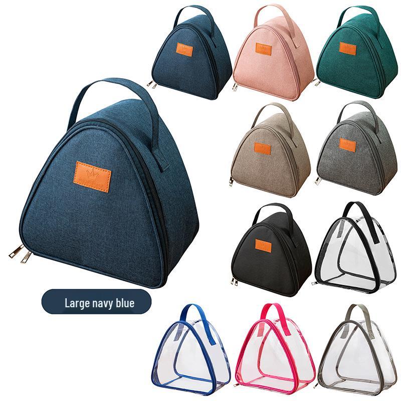 Insulated Japanese-Style Bento Tote Bag with Onigiri Design - Thick Aluminum Foil Layer for Office or Student Lunches