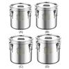 6/12L Stainless Steel Food Oil Sugar Milk Storage Bucket with Seal Lid with Handles for Household Kitchen Bar Restaurants