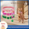 Solid Cowhide Cat Collar with Shiny Rhinestones and Bell - Genuine Leather Pin Buckle
