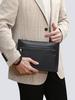 Men's Large Capacity PU Leather Business Clutch Wallet with Zipper and Multi-Card Slots
