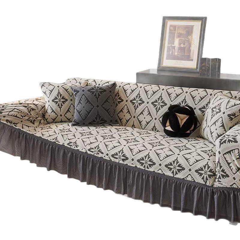 All inclusive Three and Four Seat Straight Row New Four Season Universal Thickened Elastic Chaise Longue Sofa Cover Cover