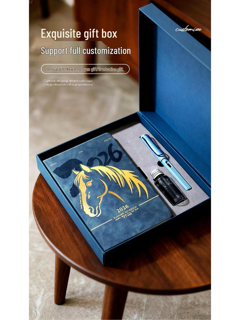 2026 Benutzerdefiniertes dickes Tagebuch: Tägliches Seiten-Zeit-Effizienz-Notizbuch