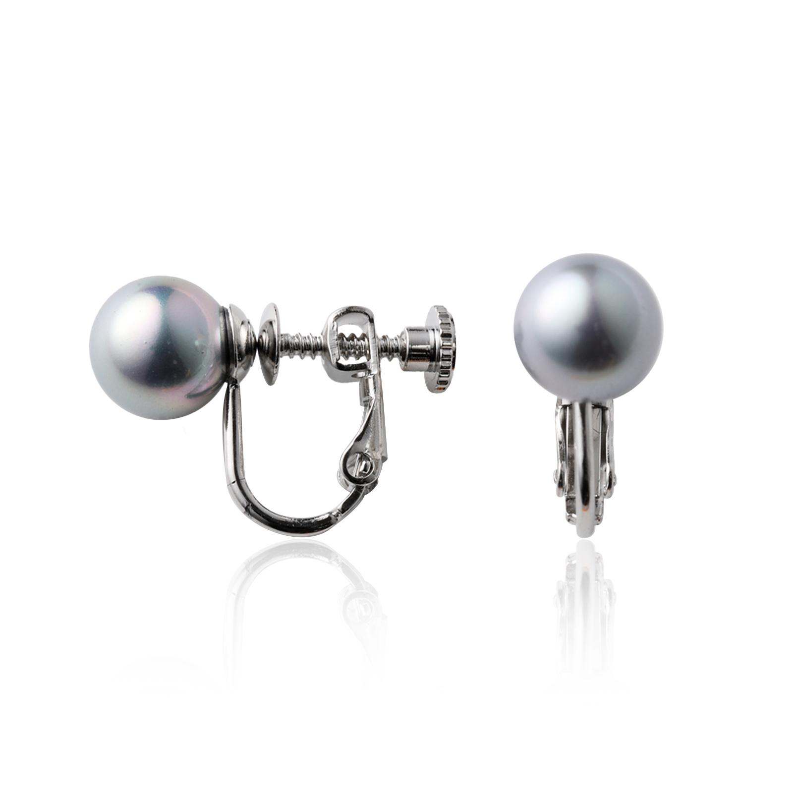 

Japanese Artificial Pearl Earrings 6mm Gray ALE02-6mm