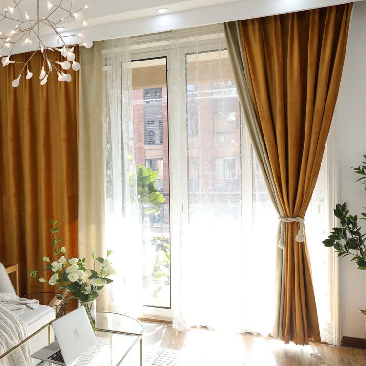 Solid Color Velvet Curtain Cloth, Multi-Color Optional Blackout Bedroom Study Curtain