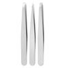 Frosted 96 Stainless Steel Eyebrow & Eyelash Tweezers for Shaping & Hair Removal - Slanted, Flat, and Pointed Tips