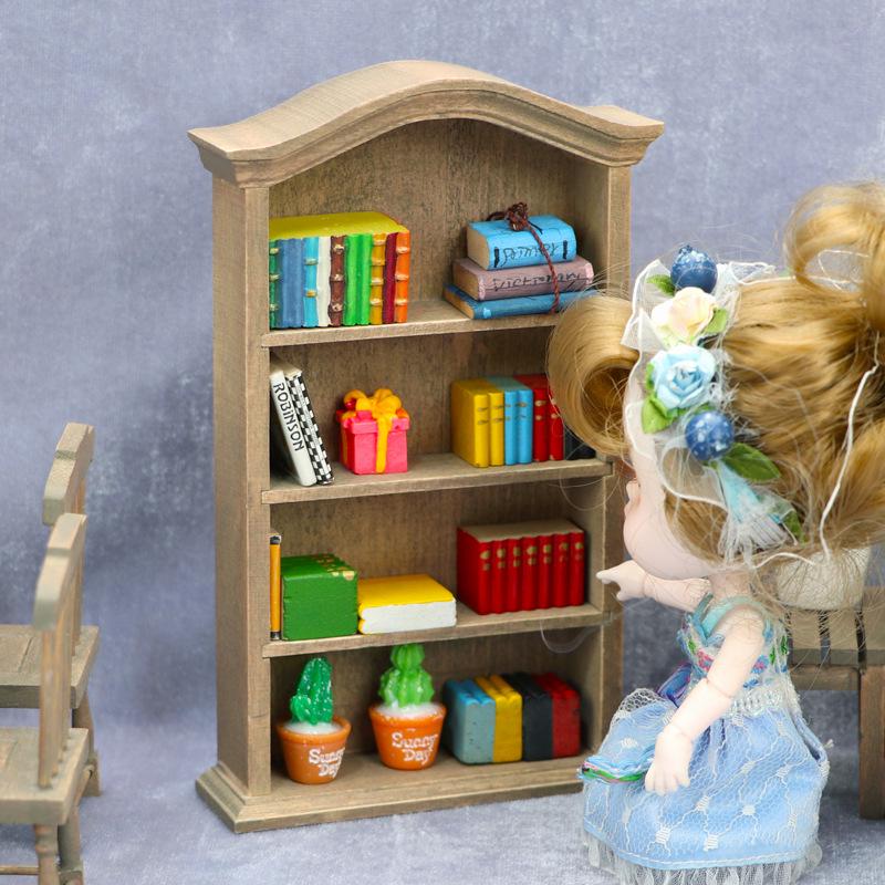 1:12 Dollhouse Miniature Arched Cabinet Vintage Bookcase Furniture Model