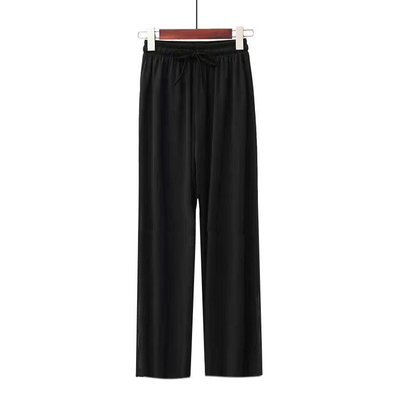 Women's Summer Lightweight High-Waist Silk Pants - Versatile, Slimming, Straight-Leg, Loose-Fit Bestseller