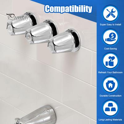 3Pcs Shower Knob Replacement for Price/pfister Verve Tub Shower Anti-Corrosion Anti-Rust Easy Installation Bathroom Remodel Kit