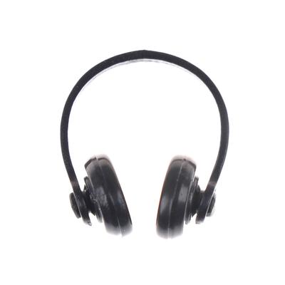 1/12 Ölçekli Dollhouse Minyatür Aksesuarları Siyah Kulaklık Kulaklık