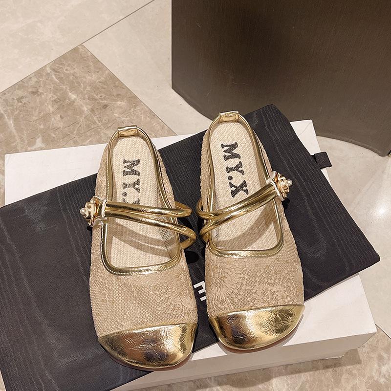 French retro half slippers women's summer outer wear temperament gentle Muller shoes bag head new mesh lazy sandals