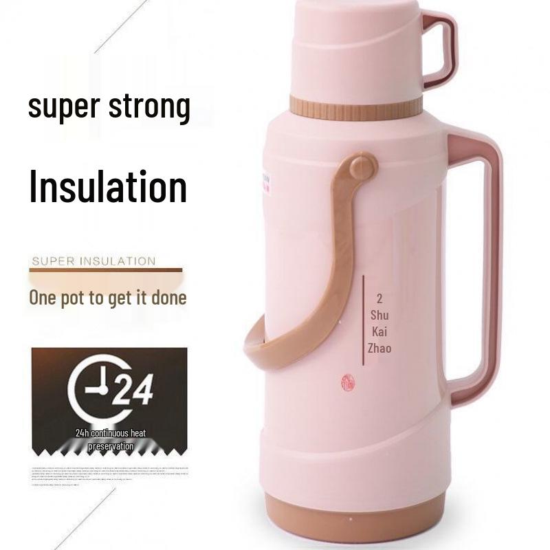 

Old-Fashioned Plastic Thermos Flask with Glass Liner - Insulated Hot Water Bottle for Home or Dorm Use See Details