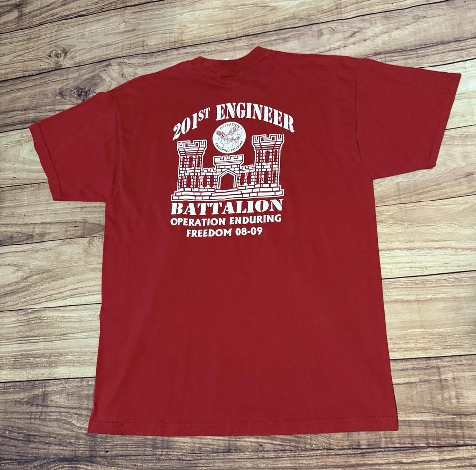 

Operation Enduring Freedom 201st Engineer Battalion Y2K 2009 Kentucky T Shirt Lg S