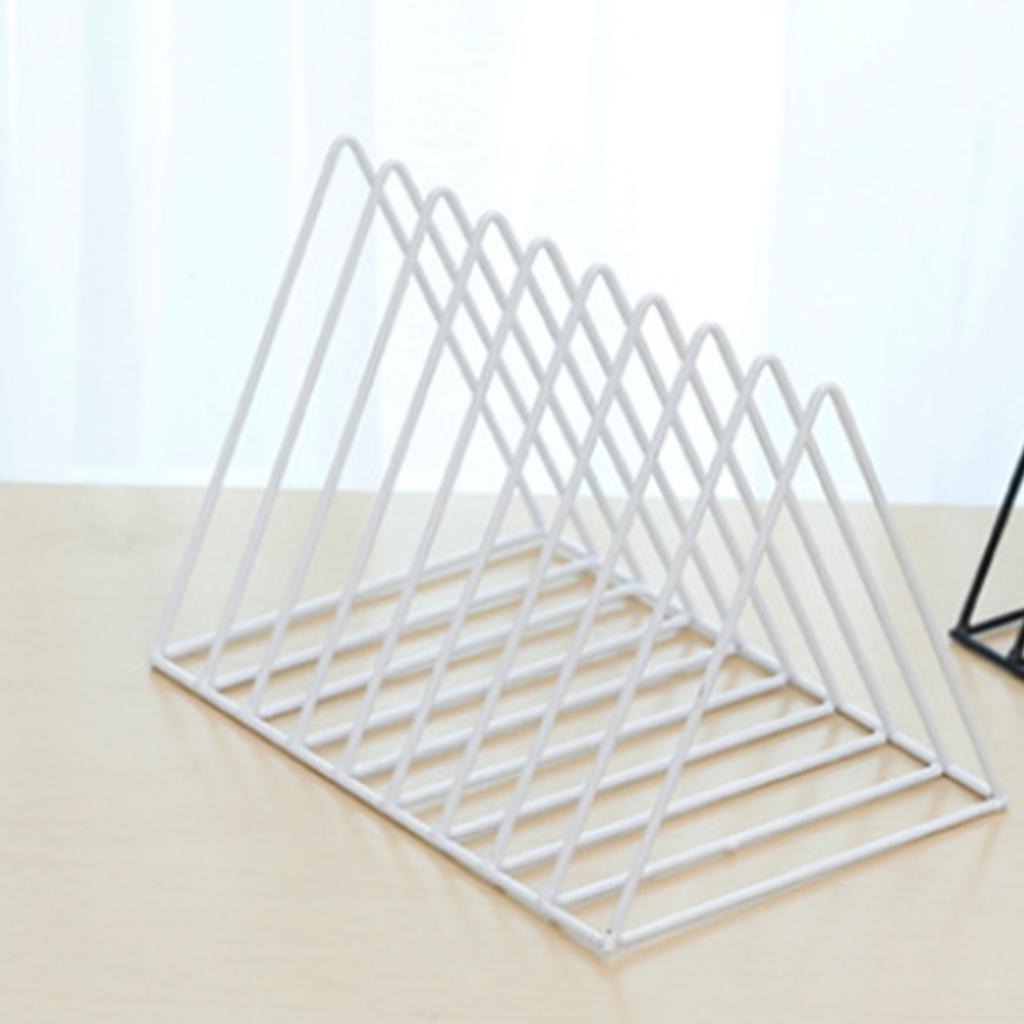 Desktop Rack Rustproof Simple Geometric Iron File Holder Decoration for Study Living Room