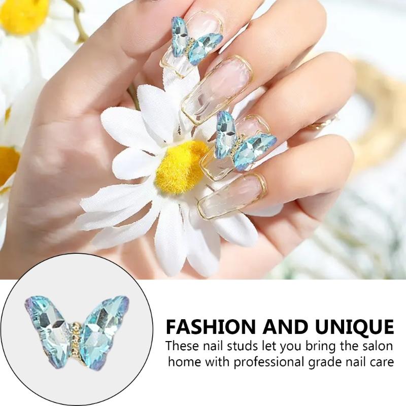 1Bag 3D Nail Charms Butterfly Shaped Nail Rhinestones for Women Elegant DIY Nails Art Decoration Accessories