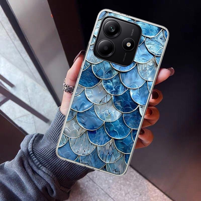 Fish Scale Pattern Mermaid Phone Case For Xiaomi Redmi Note 15 14 14S 13 12S 12 Pro Plus 11S 11 10S 10 4G Cover 11E 11T 5G Print