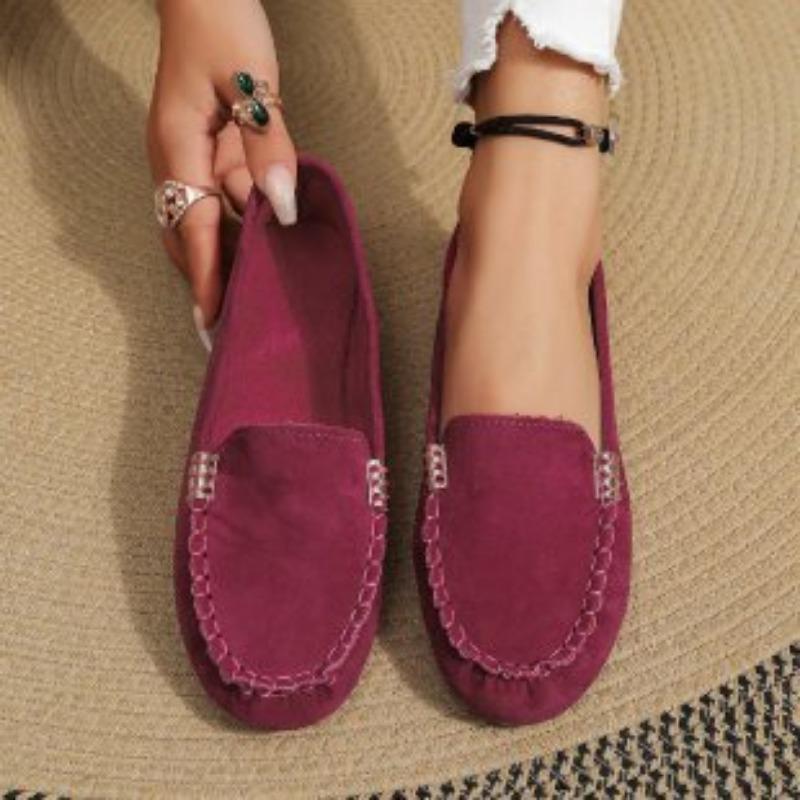 

New flat heel Doudou women s shoes large size soft sole soft surface casual women s single shoes lady one foot lazy shoes 36