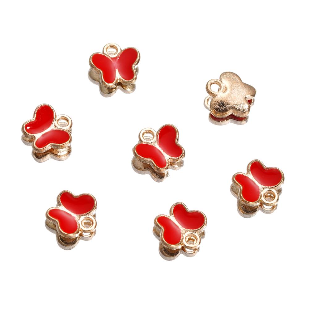 4Pcs/Lot 4 Styles Alloy Metal Drop Oil Butterfly Charms Animal Pendant For DIY Bracelet Necklace Jewelry Making Accessories