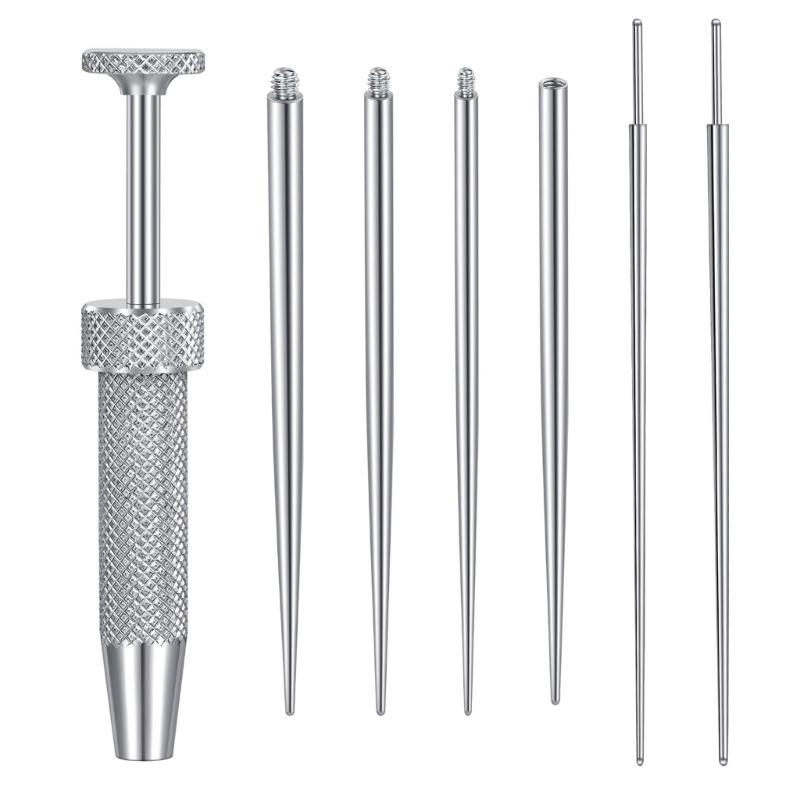 Set di Pinze Strumenti per Piercing Gioielli per il Corpo in Acciaio Inossidabile per Anelli per Orecchio Naso Labbra con Perni a Vite e Senza Filettatura