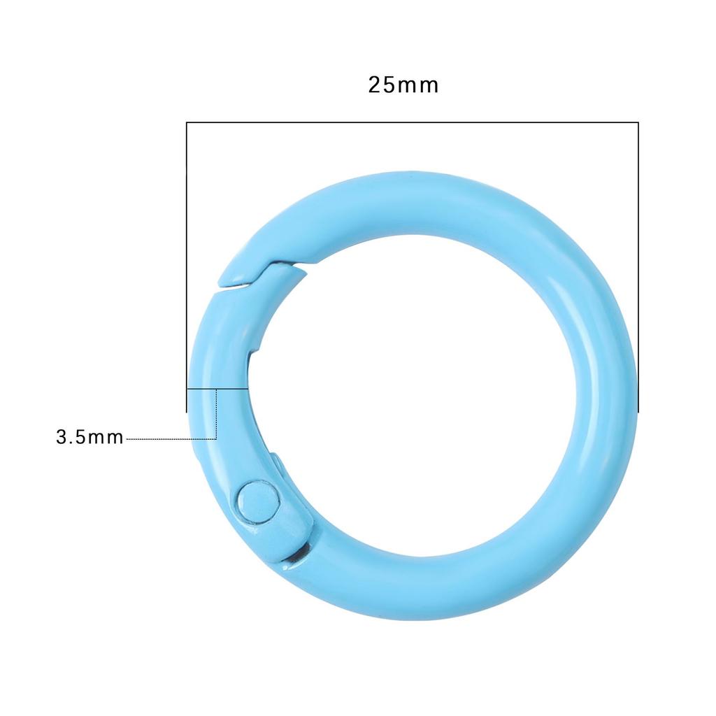 25mm Japanese & Korean Colored Alloy Keychain: Round Spray Paint Metal Ring for DIY Jewelry & Phone Accessories
