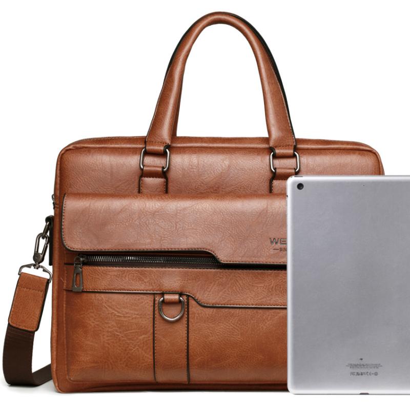 Borsa a mano da uomo in pelle PU impermeabile, borsa a spalla retrò alla moda, borsa da lavoro per computer, borsa a tracolla, valigetta, regali di compleanno per il marito