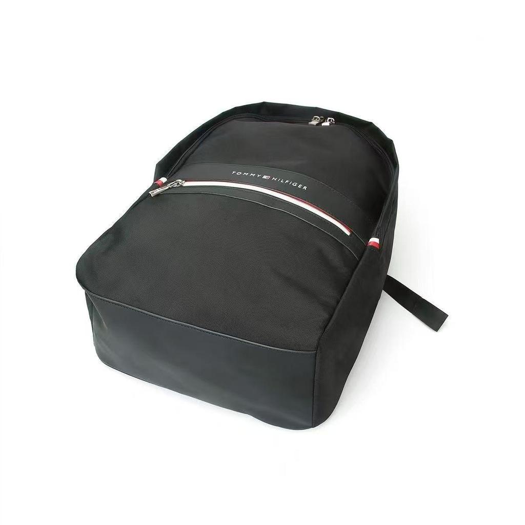 Slim Color Block Canvas Backpack - Unisex, Large Capacity, Lightweight, Casual & Business Use