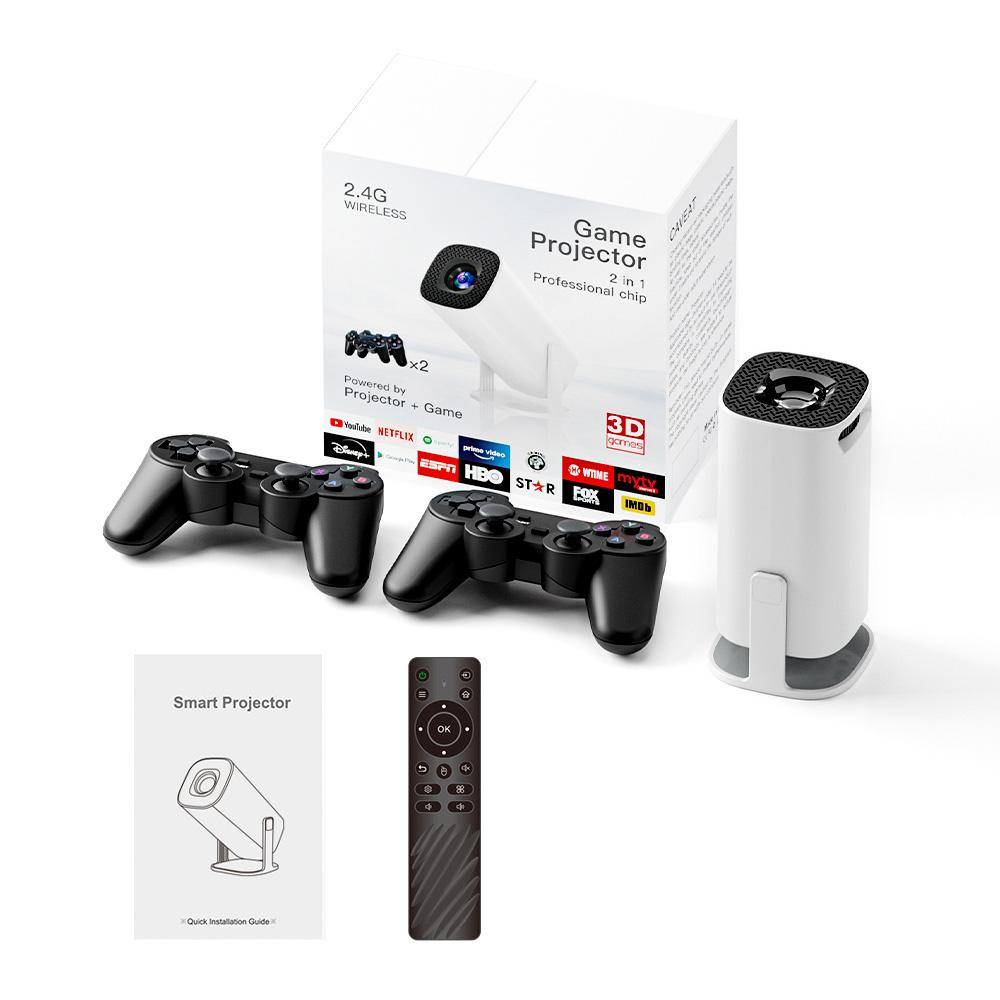 

P30 MAX Android 11 WiFi 6 4K 1080P Bluetooth-compatible Smart Projector with 2 Handheld Game Controllers EU Plug