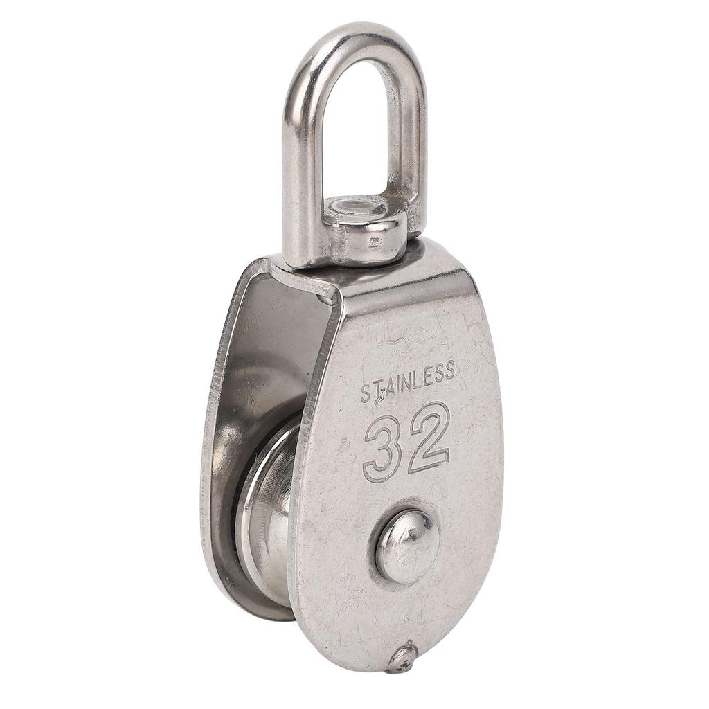 Marine Pulley Stainless Steel Lifting Single Pulley Block Wire Rope Hanging Towing Wheel for Sailboa