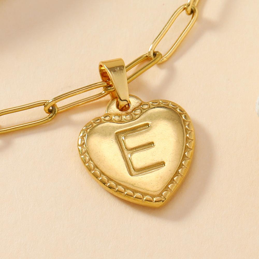 316L Stainless Steel Initial Necklace Letter Heart Pendant Chain For Women Jewelry Accessories