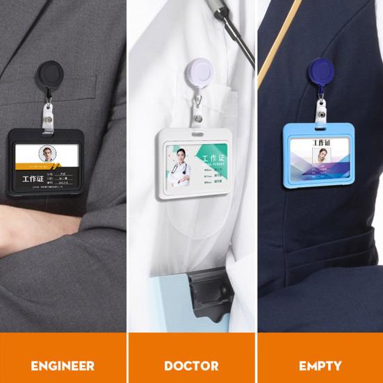

Yousheng Aluminium Alloy Staff Badge Holder Secure ID Card Case Fade-resistant Work Badge for Work Permits Certificates