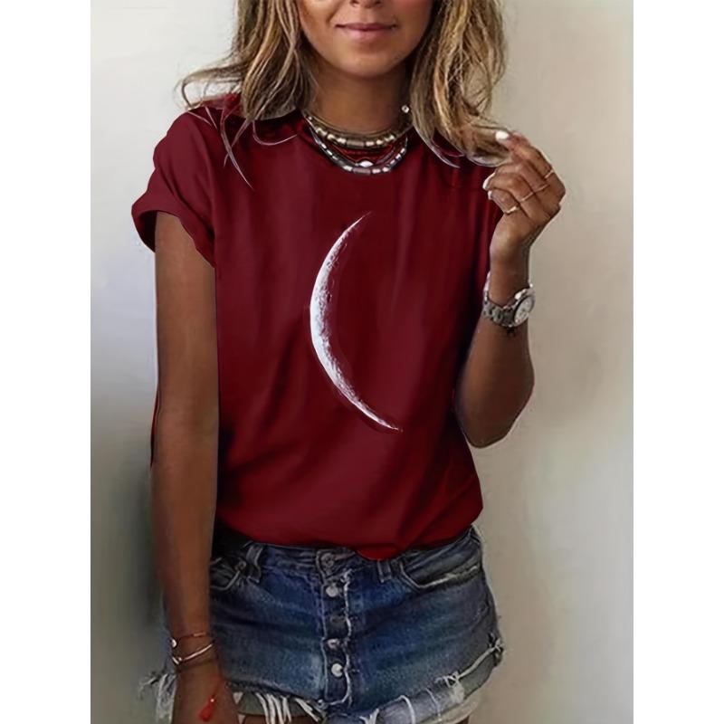 Casual short sleeved round neck T-shirt for women S