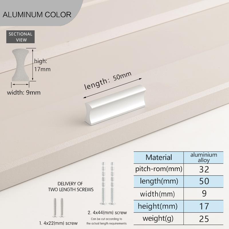 Simple Modern Cabinet Door Aluminum Alloy Handles Wardrobe Long Handles Length Of 500mm Black Drawer Pulls Kitchen Cupboard Pull