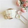1/2 Set Cute Pumpkin-Shaped Ceramic Two-Handled Bowl with Spoon - Salad/Fruit/Soup/CerealBowl, Microwave/Dishwasher Safe