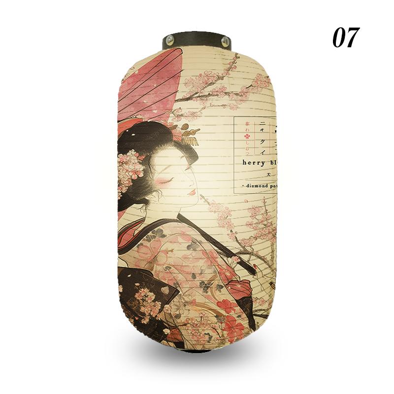 Traditional Style Cloth Lantern Japan Ukiyo-e Geisha Painting Lanterns Izakaya Sushi Shop Restaurant Party New Year Decoration